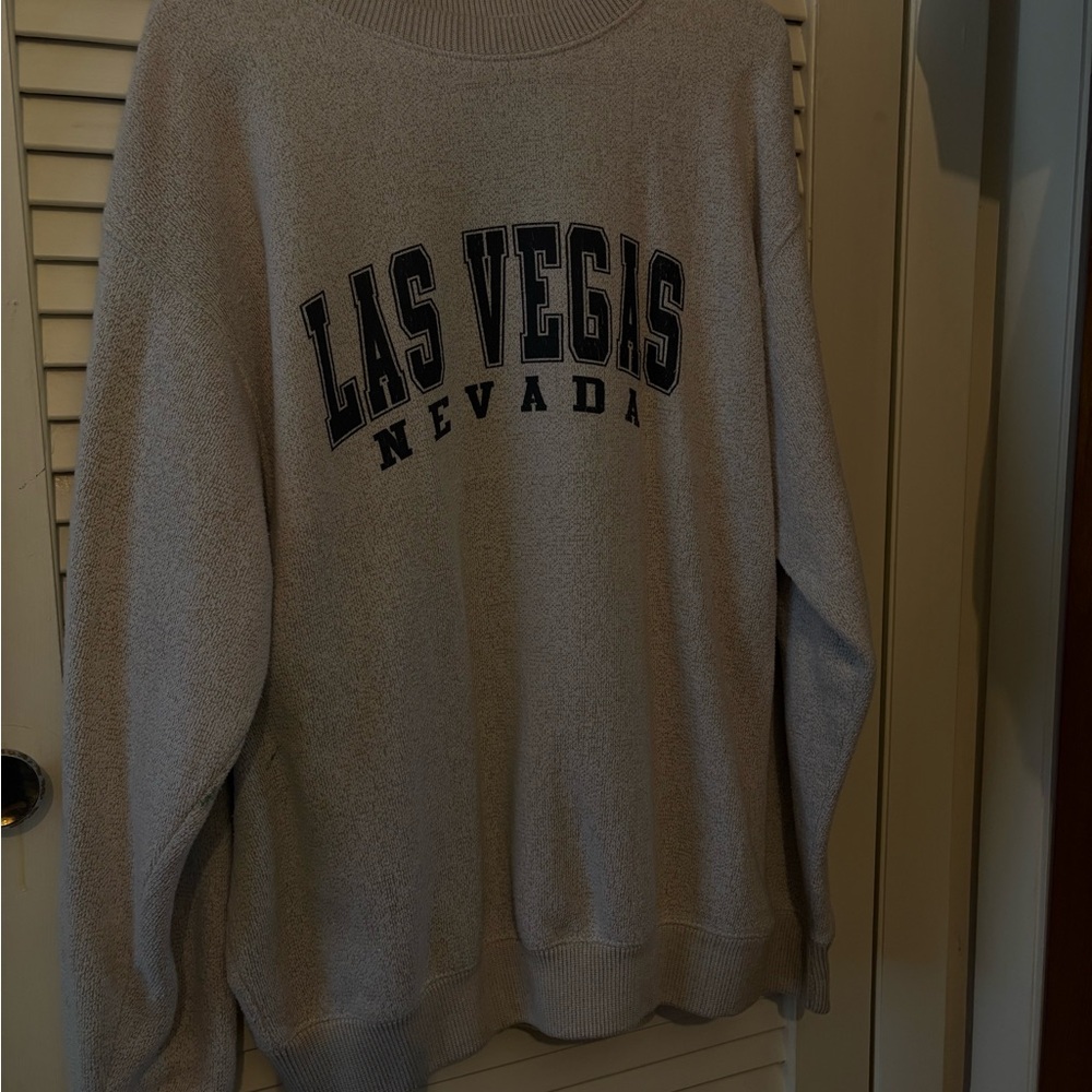 Las Vegas Nevada Crewneck Sweatshirt - Light Gray with Black Lettering